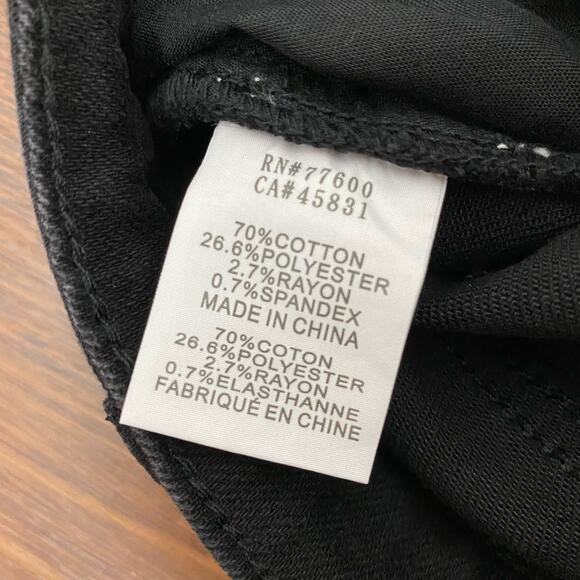 Free People X Sandrine Rose Black Slim Straight Jeans High Rise Size 27 - Picture 8 of 10